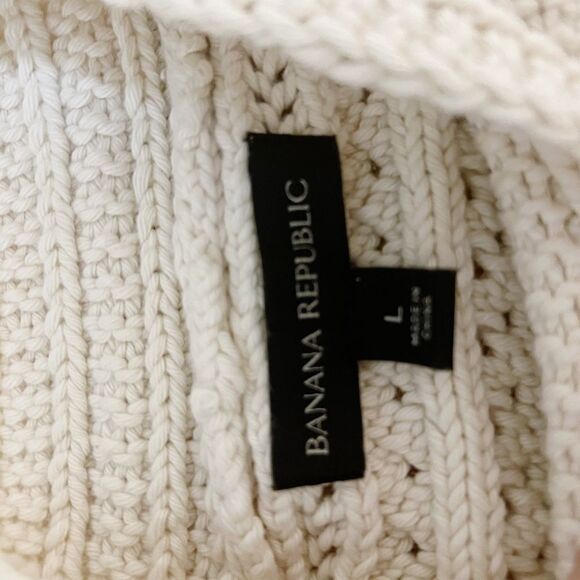 Banana Republic TAMRA COTTON SWEATER TANK Size Large Cream - Picture 9 of 9